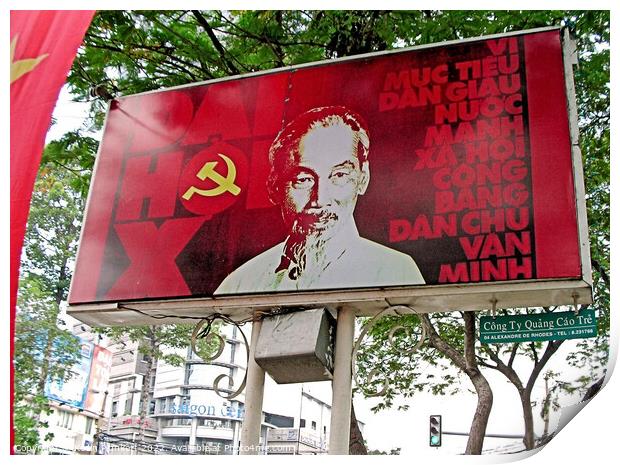 Ho Chi Minh street sign. Vietnam Print by Kevin Plunkett
