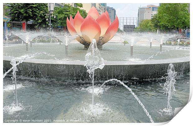 Water Fountain Nguyen Hue. Ho Chi Minh Vietnam  Print by Kevin Plunkett