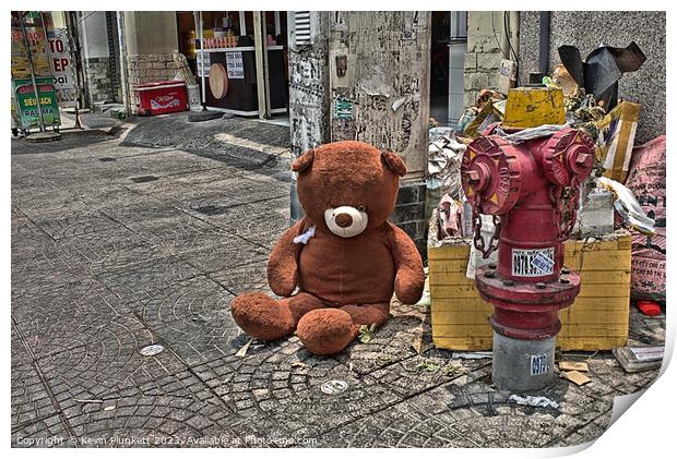 Unwanted Teddy Bear. Saigon ( Ho Chi Minh City) Vietnam. Print by Kevin Plunkett