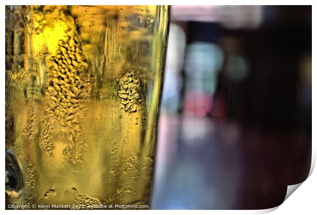 Beer Glass in Saigon ( Ho Chi Minh City ) bar. Print by Kevin Plunkett
