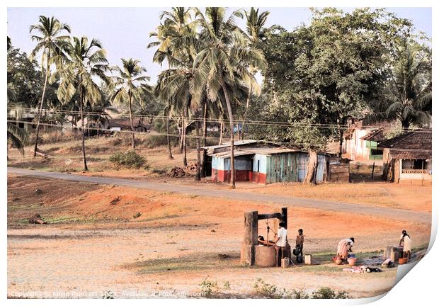 Local water well. Goa India Print by Kevin Plunkett