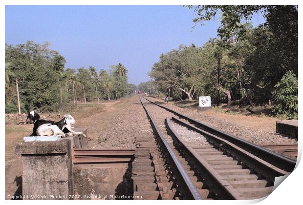 Railway Lines, Margo, Goa Print by Kevin Plunkett