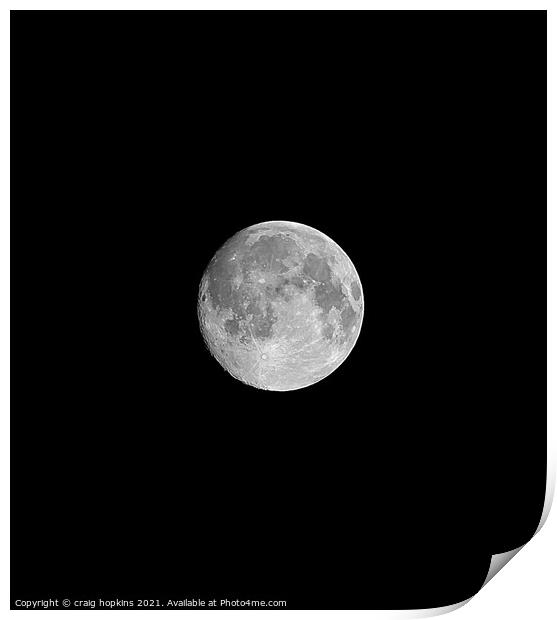 Almost full moon Print by craig hopkins