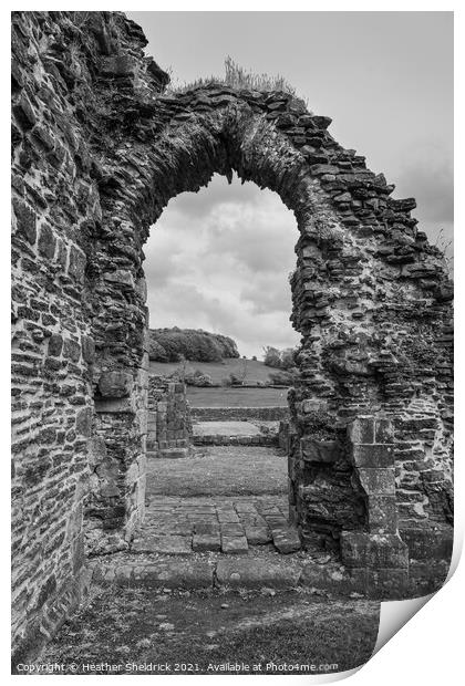 sawley Abbey Archway Ruins Print by Heather Sheldrick