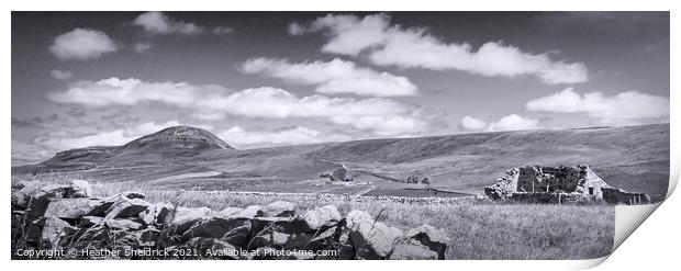 Pen-y-Ghent and Derelict Barn Print by Heather Sheldrick