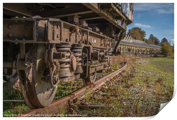 Rusting Abandoned Rolling Stock at Hellifield Station Print by Heather Sheldrick