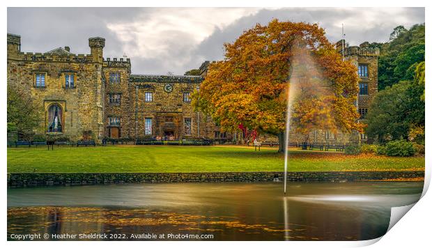 Towneley Hall, Burnley, Lancashire in Autumn Glory Print by Heather Sheldrick