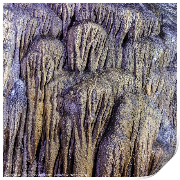 Limestone mineral deposits in Ingleborough Cave Print by Heather Sheldrick