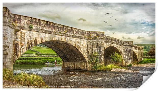 Burnsall Bridge in Summer, Yorkshire Dales Print by Heather Sheldrick
