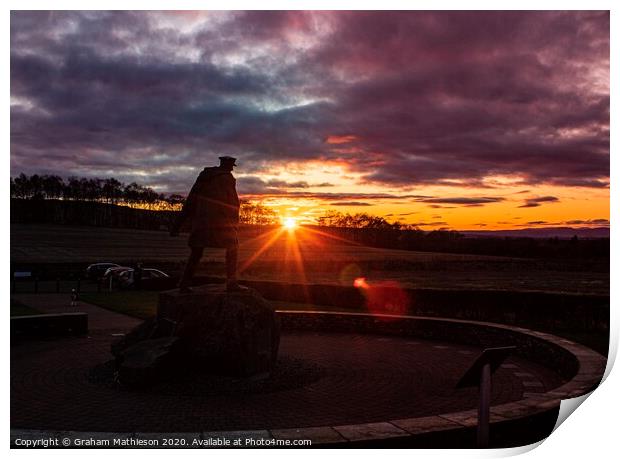 David Stirling Memorial sunset Print by Graham Mathieson