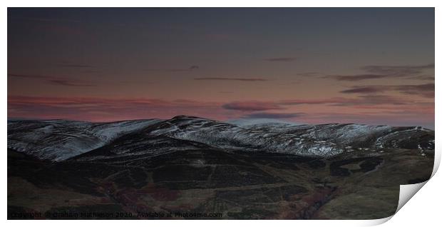 A snow covered ochil hills  Print by Graham Mathieson