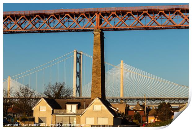 The Three Forth Bridges in Abstract Comparison Print by Ken Hunter