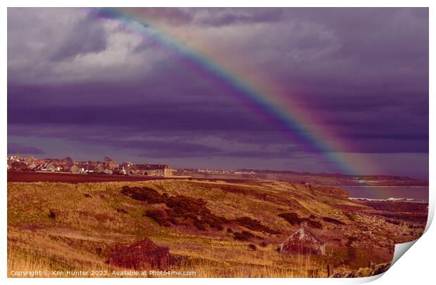 Rainbow Over Crail Print by Ken Hunter
