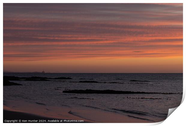 Before Sunrise at Kinghorn Beach Print by Ken Hunter