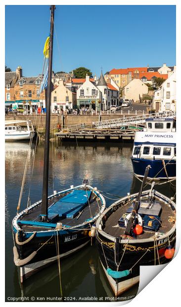 Traditional Herring Fishing Boats at Rest Print by Ken Hunter
