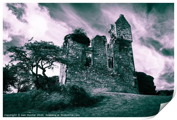 Old Piteadie Castle, Kinghorn Print by Ken Hunter