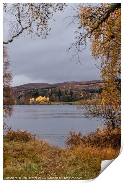 Loch Rannoch in Autumn Print by Ken Hunter