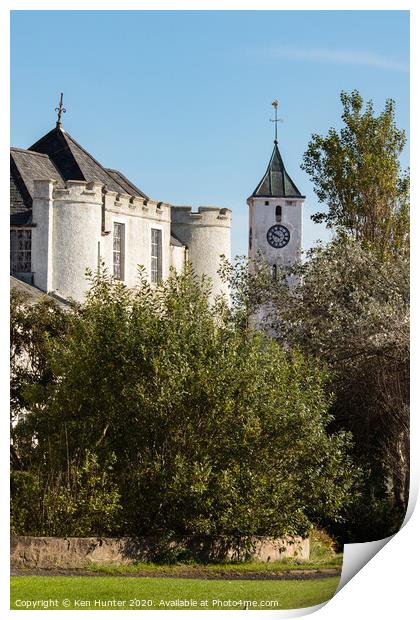 West Wemyss Clock Tower Print by Ken Hunter