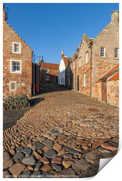 Crail Harbour Streetscape Print by Ken Hunter