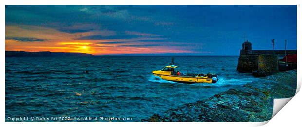 Leaving the Harbour, Saundersfoot, Pembrokeshire Print by Paddy Art