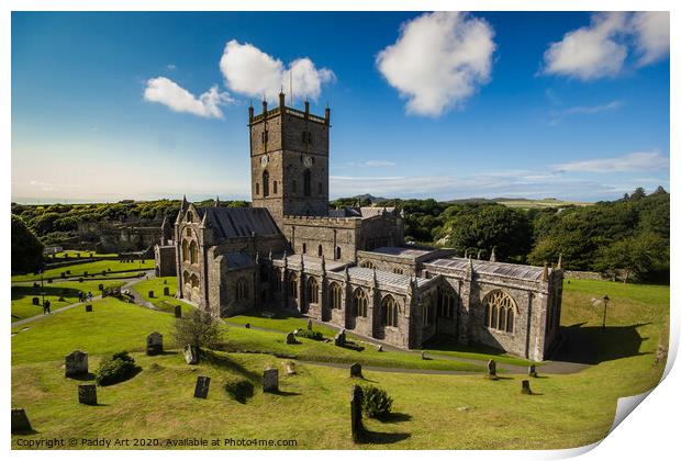 St. David's Cathedral, Pembrokeshire Print by Paddy Art