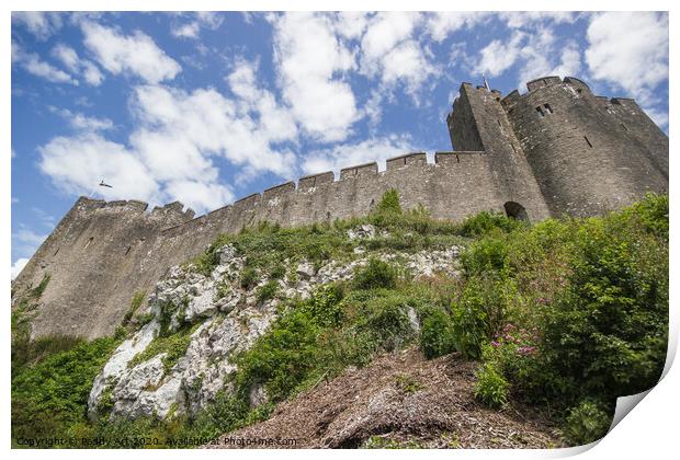 Pembroke Castle, North East Wall Print by Paddy Art