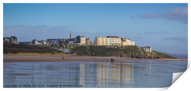 Approaching Tenby - South Beach View Print by Paddy Art