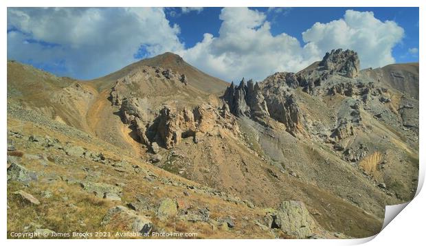 Mercantour mountain ridge Print by James Brooks