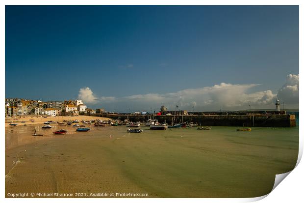 Harbour, St Ives, Cornwall Print by Michael Shannon