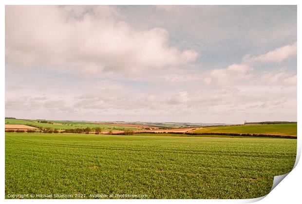The Yorkshire Wolds near the village of Kirby Grin Print by Michael Shannon