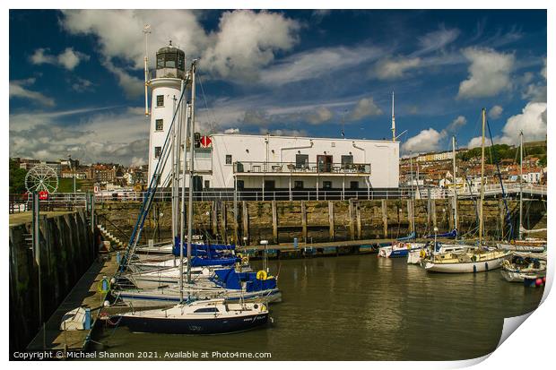 Scarborough Lighthouse and Marina Print by Michael Shannon