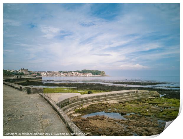 Scarborough South Bay at Low Tide Print by Michael Shannon