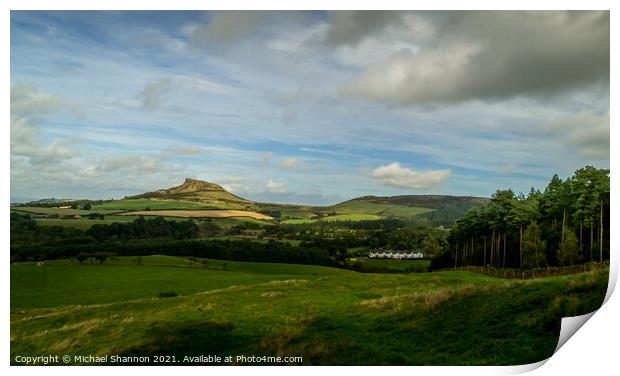 A distant view of Roseberry Topping - The Yorkshir Print by Michael Shannon