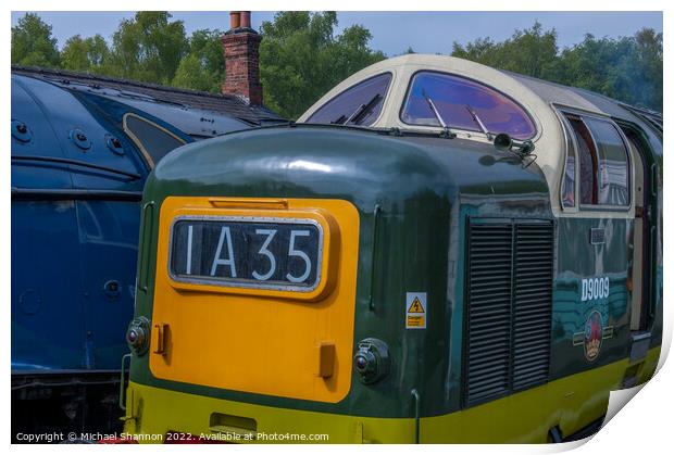 Deltic at Grosmont Station, NYMR Print by Michael Shannon
