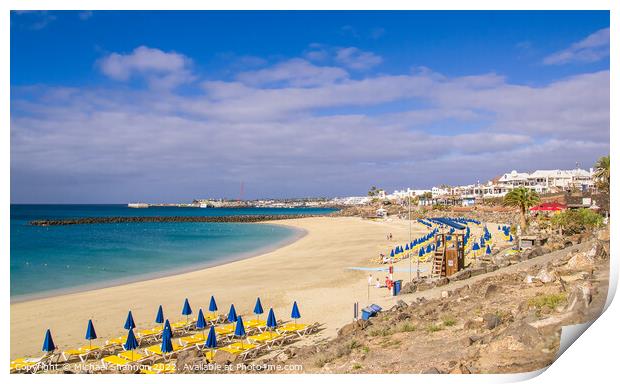 Golden sandy beach, Playa Dorada, Playa Blanca, La Print by Michael Shannon