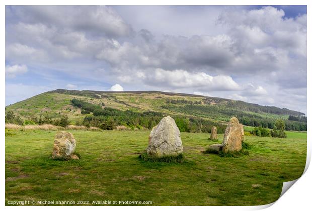 Stone Circle at Lordstones Country Park Print by Michael Shannon