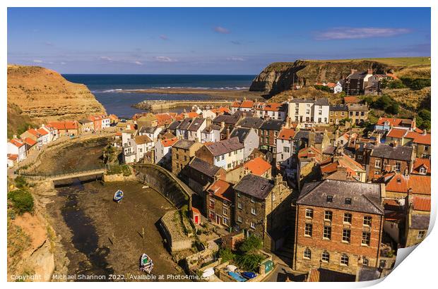 The Quaint Village of Staithes Print by Michael Shannon