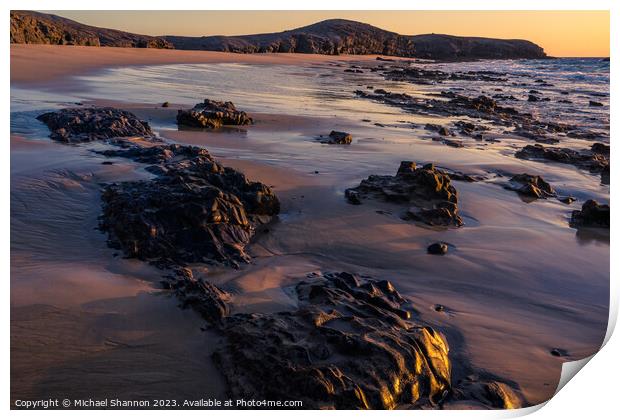 Early morning light, Playa Caleta del Congrio, Pap Print by Michael Shannon