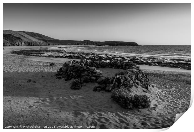 Wind Shelter, Playa Caleta del Congrio, Papagayo,  Print by Michael Shannon