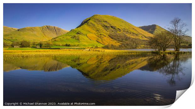 Looking across Brothers Water in the Lake District Print by Michael Shannon