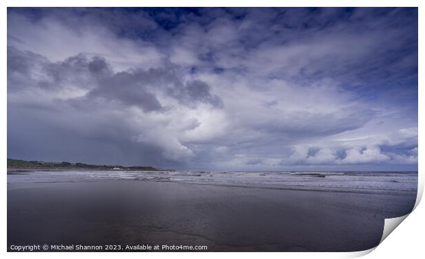 Scarborough's North Bay Under Brooding Skies Print by Michael Shannon