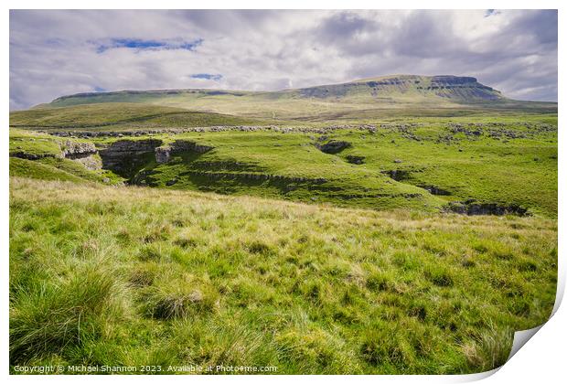 Breathtaking Panorama of Yorkshire's Penyghent Print by Michael Shannon
