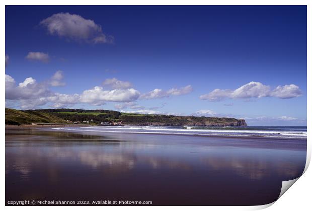 Upgang Beach, Whity, North Yorkshire Print by Michael Shannon