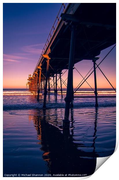 The Majestic Victorian Pier at Saltburn-by-the-Sea Print by Michael Shannon