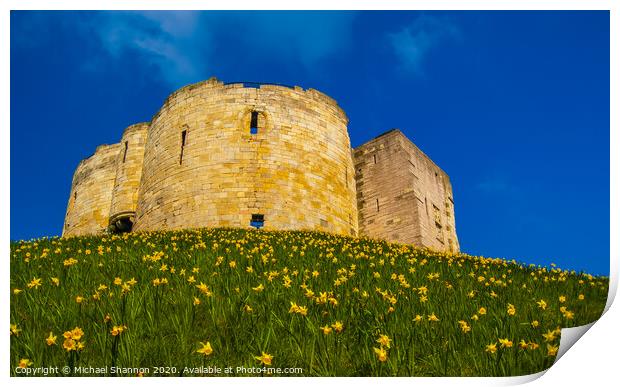 Cliffords Tower in York Print by Michael Shannon