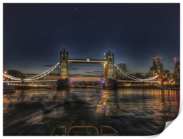 London Bridge By night Print by Sarah Paddison