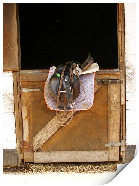 Tack on the Stable Door Print by Sheila Eames