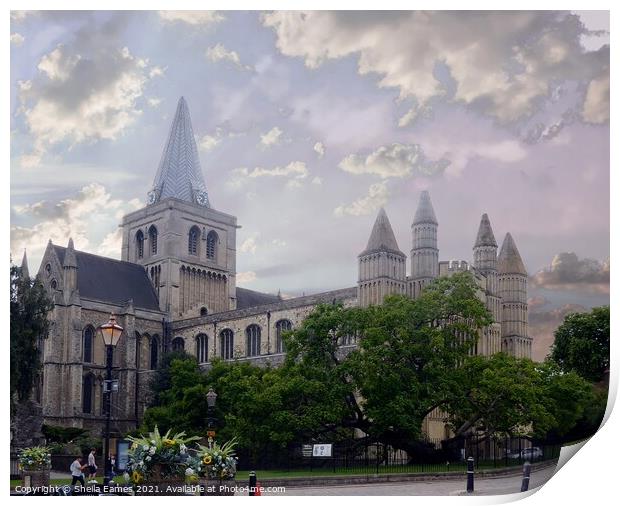 Rochester Cathedral, in, Kent Print by Sheila Eames