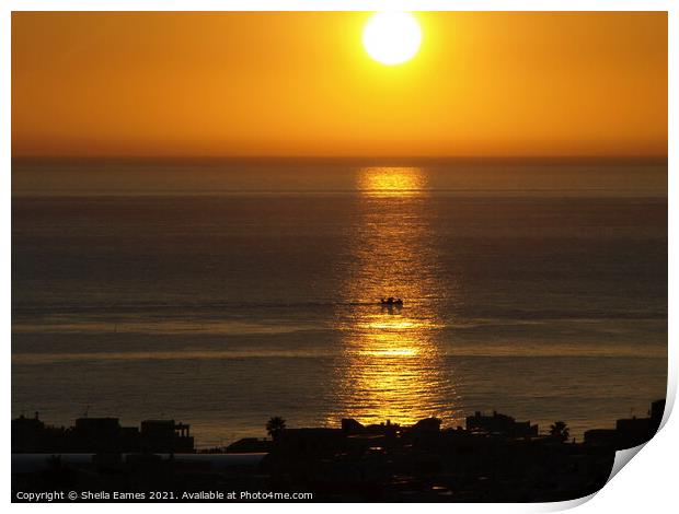 Sunrise over the Sea Print by Sheila Eames