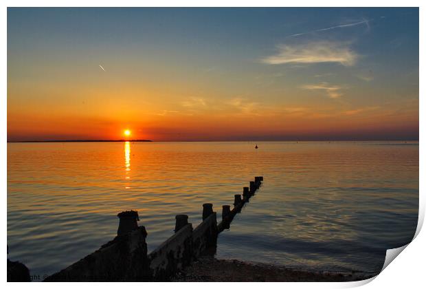 Setting sun in Whitstable Print by Jonathan Moulton